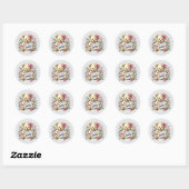 Baby meisje welkom beer ronde sticker (Vel)