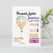 Baby Meisje Welkom op de Wereld Kaart (Staand voorkant)