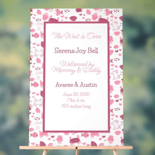 Baby Meisje Welkomstbord Acryl Bord (Neutraal)