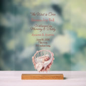 Baby Meisje Welkomstbord Acryl Bord (Neutraal)