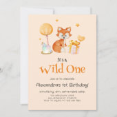 Baby meisje wild een eerste verjaardag kaart (Voorkant)