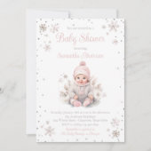 Baby Meisje Winter Snowflake Baby shower Kaart (Voorkant)