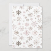 Baby Meisje Winter Snowflake Baby shower Kaart (Achterkant)