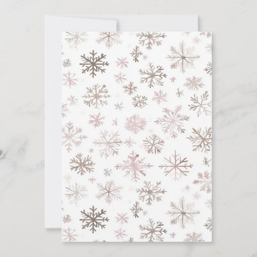 Baby Meisje Winter Snowflake Baby shower Kaart (Achterkant)