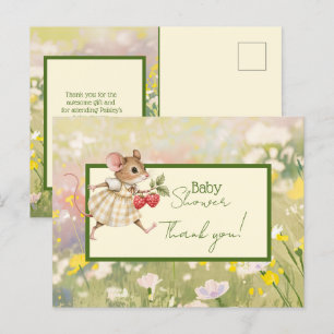 Baby Meisje Woodland Dierendouche Dank u Briefkaart