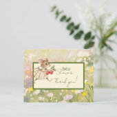 Baby Meisje Woodland Dierendouche Dank u Briefkaart (Staand voorkant)