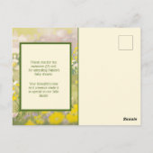 Baby Meisje Woodland Dierendouche Dank u Briefkaart (Achterkant)