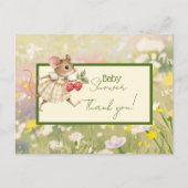 Baby Meisje Woodland Dierendouche Dank u Briefkaart (Voorkant)