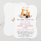 Baby Meisje Zoete Vos Bos Baby Shower Kaart (Voorkant / Achterkant)