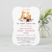 Baby Meisje Zoete Vos Bos Baby Shower Kaart (Staand voorkant)