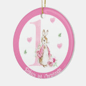 Baby Meisje's 1e Kerstmis Foto Decoratie Konijn (Links)