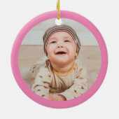 Baby Meisje's 1e Kerstmis Foto Decoratie Konijn (Achterkant)