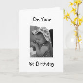 BABY MEISJE'S 1E VERJAARDAG KAART (Gele Bloem)