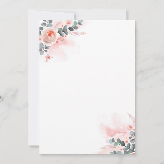 Baby meisjes 1e verjaardag Uitnodiging (Achterkant)