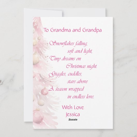 Baby Meisjes Eerste Kerst Flat Vakantie Kaart (Achterkant)