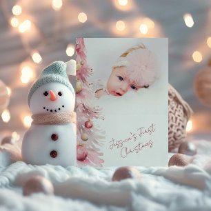 Baby Meisjes Eerste Kerst Flat Vakantie Kaart