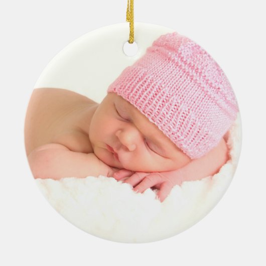 Baby Meisje's Eerste Kerst Rode Foto Ornamenten (Achterkant)