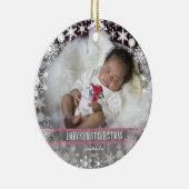 Baby meisjes Eerste Kerstkerst Keramisch Ornament (Rechts)