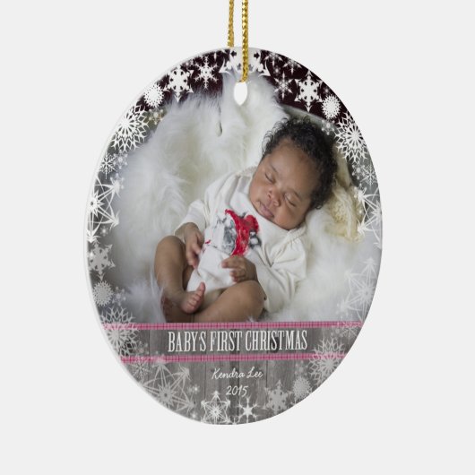 Baby meisjes Eerste Kerstkerst Keramisch Ornament (Rechts)