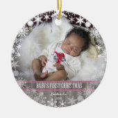 Baby meisjes Eerste Kerstkerst Keramisch Ornament (Voorkant)
