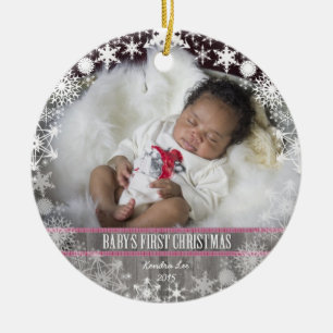 Baby meisjes Eerste Kerstkerst Keramisch Ornament