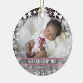 Baby meisjes Eerste Kerstkerst Keramisch Ornament (Links)