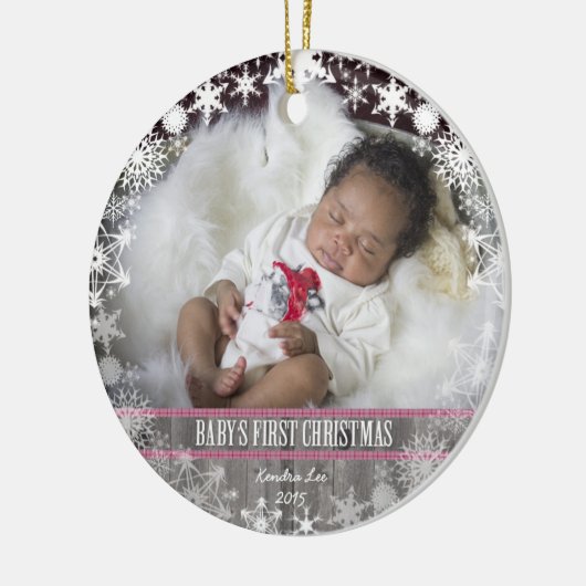Baby meisjes Eerste Kerstkerst Keramisch Ornament (Links)