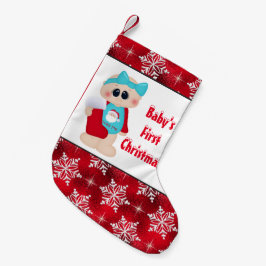 Baby meisje's eerste kerstkous kleine kerstsok