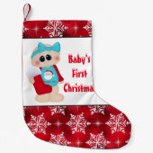 Baby meisje's eerste kerstkous kleine kerstsok (Voorkant)