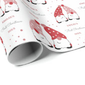 Baby Meisjes Eerste Kerstmis Gnomen Rood Roze Cadeaupapier (Rol Hoek)