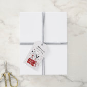 Baby Meisjes Eerste Kerstmis Katten Roze Rood Cadeaulabel (Met Touw)