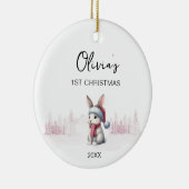 Baby Meisje's Eerste Kerstmis Ornament 2023 modern (Rechts)