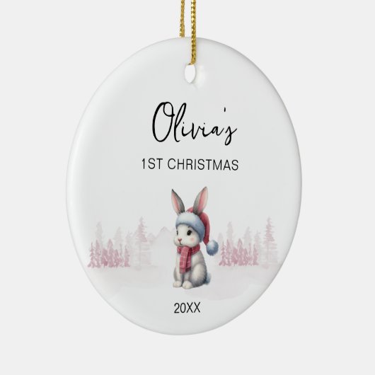 Baby Meisje's Eerste Kerstmis Ornament 2023 modern (Rechts)