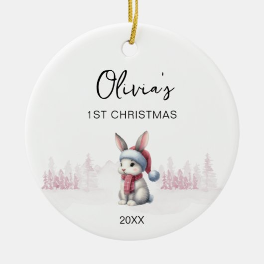 Baby Meisje's Eerste Kerstmis Ornament 2023 modern (Voorkant)