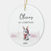Baby Meisje's Eerste Kerstmis Ornament 2023 modern (Links)