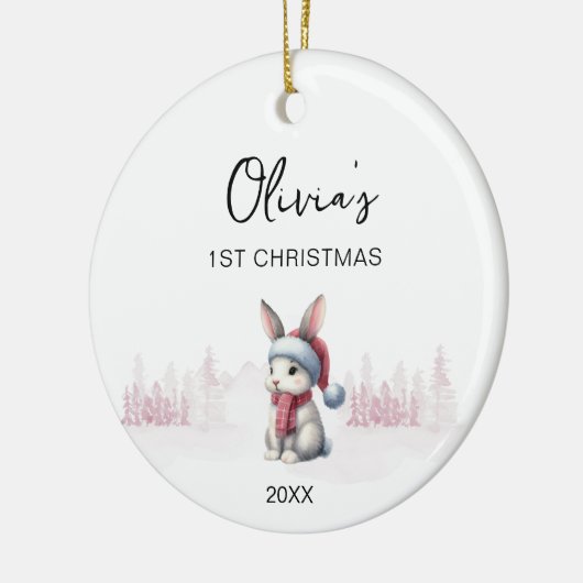Baby Meisje's Eerste Kerstmis Ornament 2023 modern (Links)