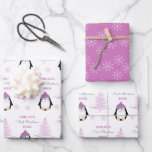 Baby Meisjes Eerste Kerstmis Winter Pinguïn Roze Inpakpapier Vel<br><div class="desc">Maak hun allereerste kerstspecial met gepersonaliseerd inpakpapier met een schattige winterpinguïn,  boom en sneeuwvlokken. Werk eenvoudig de naam en het jaar bij en bekijk mijn collectie voor veel meer keuzes.</div>
