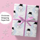 Baby Meisjes Eerste Kerstmis Winter Sneeuwman Roze Cadeaupapier<br><div class="desc">Maak hun Kerstmis speciaal met super schattig sneeuwpop inpakpapier. Werk eenvoudig de naam en het jaar bij en bekijk mijn collectie voor veel meer keuzes.</div>