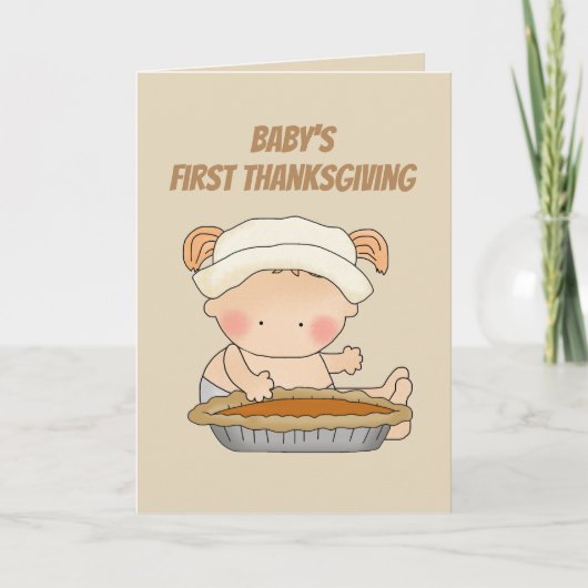 Baby meisjes eerste Thanksgiving toevoegen bericht Kaart (Voorkant)