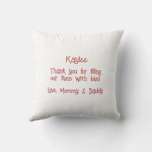 Baby Meisjes Eerste Valentijnsdag Kussen (Achterkant)