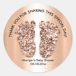 Baby Meisjesknuppels met een teef voor Roos - Gold Ronde Sticker