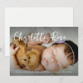 Baby meisjesnaam Modern Custom Foto Geboortestatis (Voorkant / Achterkant)