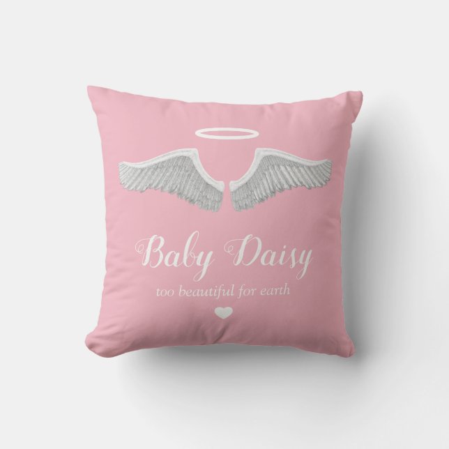 Baby Memorial | Angel Child Girl Pink Kussen (Voorkant)