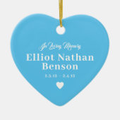 Baby Memorial Dark Blue Full Photo Keramisch Ornament (Voorkant)