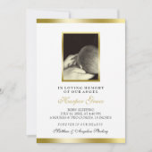 Baby Memorial | Faux Gold en White | Aangepaste fo Aankondiging (Voorkant)