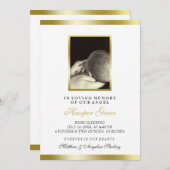 Baby Memorial | Faux Gold en White | Aangepaste fo Aankondiging (Voorkant / Achterkant)