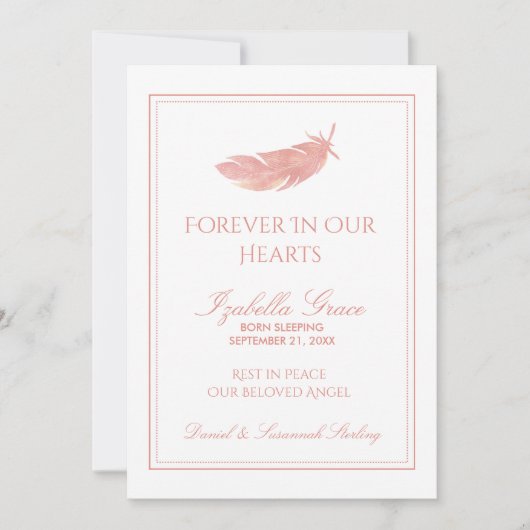 Baby Memorial Forever in ons hart | Roze doether Aankondiging (Voorkant)