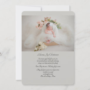 Baby Memorial Photo Card (u kiest kleur terug) Aankondiging