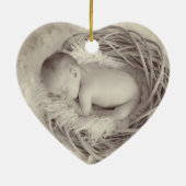 Baby Memorial Tan Full Photo Ceramic Ornament (Achterkant)