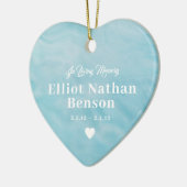 Baby Memorial Waterverf Blue Full Photo Keramisch Ornament (Links)